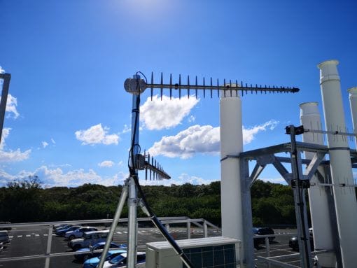 Poynting LPDA log periodic antennas installed on roof scaled