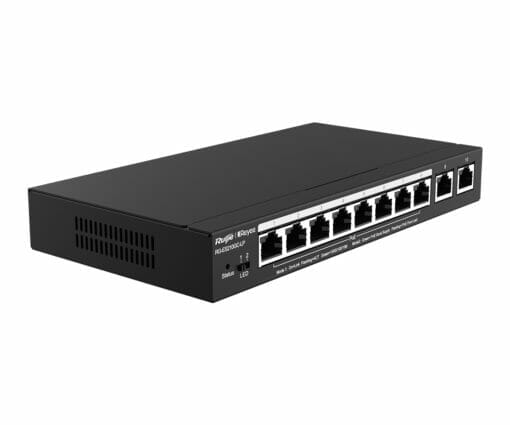 Ruijie Reyee RG ES210GC LP 10 Port Managed PoE Switch 8x Gigabit PoE 2 Gigabit RJ45 Uplink 70W